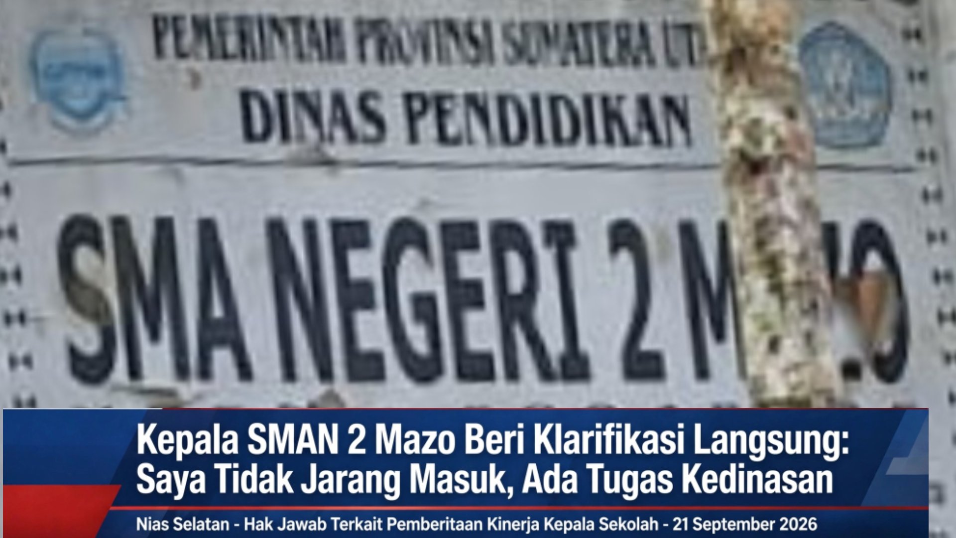 Kepala SMAN 2 Mazo Beri Klarifikasi Langsung: Saya Tidak Jarang Masuk, Ada Tugas Kedinasan